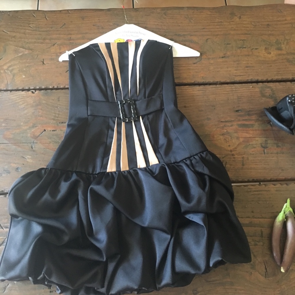 Black and cream formal dress
