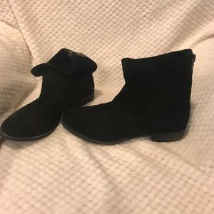 Black suede boots