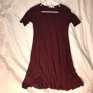 Red and Black Striped T-Shirt Dress
