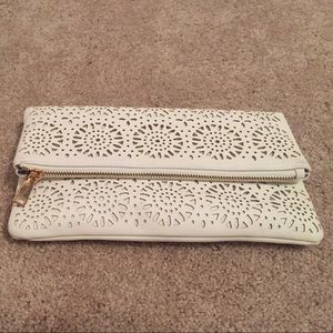 White Eyelet Clutch
