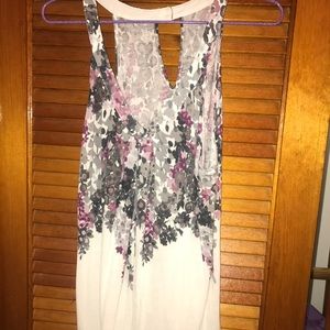 Small white and grey floral blouse