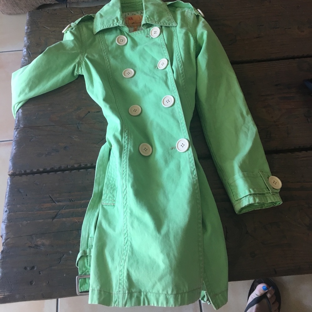 Light green trench coat
