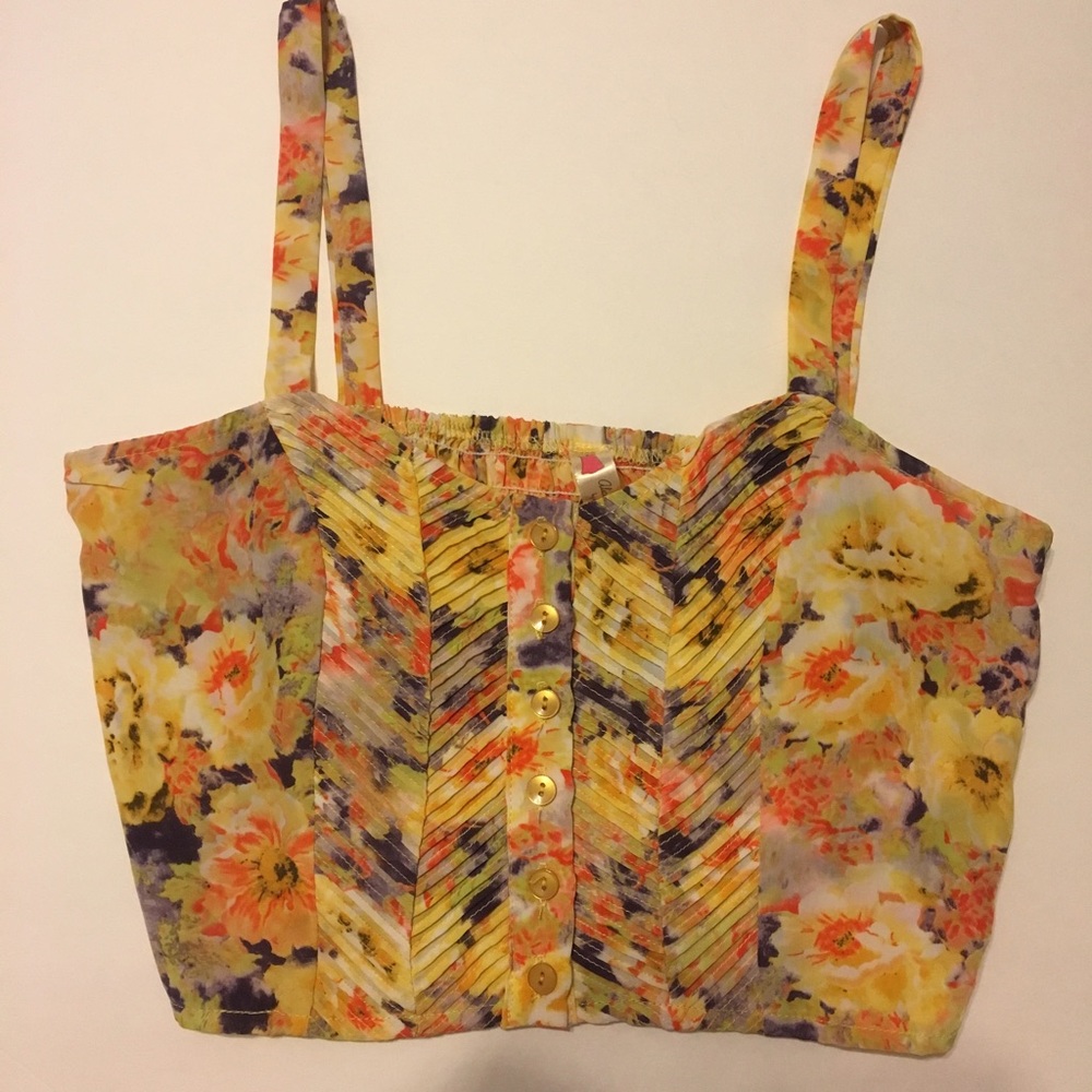 NWOT Flower Print Crop atop