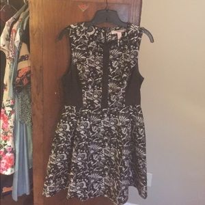 Black grey white dress