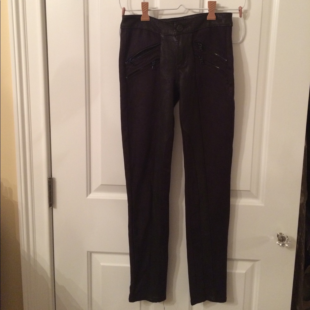 Black Orchid skinny leather pants