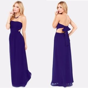 LuLus Life of the Tie Dark Blue Dress