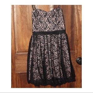 Strapless Black Lace Dress