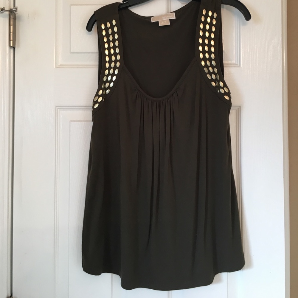 Michael Kors Olive and Gold Tank- Large