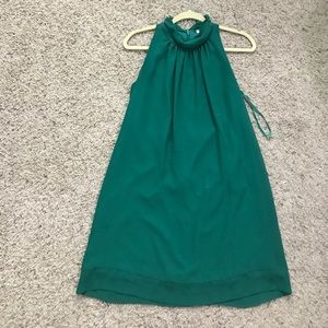 Green chiffon shift dress