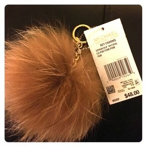 MK Brown Fur Key Charm