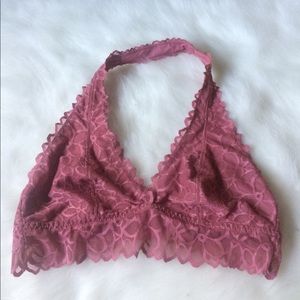 PINK halter lace bralette