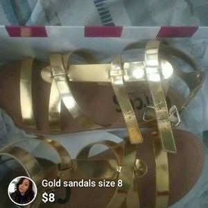 Gold sandals size 8