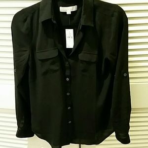 Loft utility button down blouse, xs, nwt