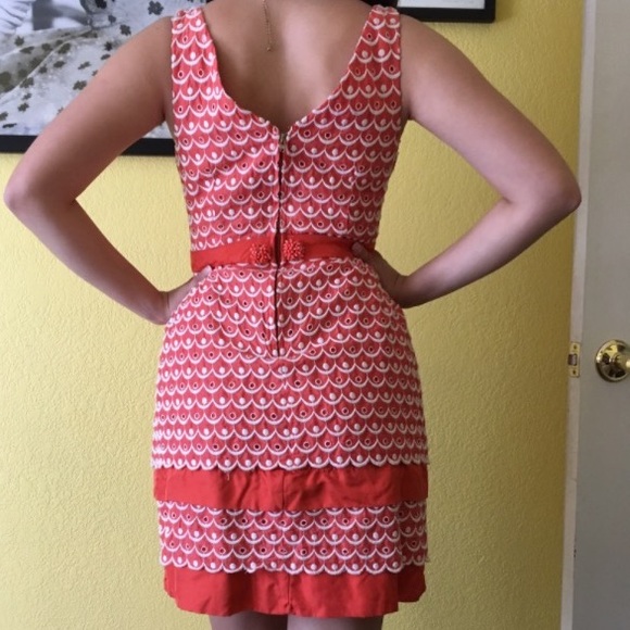 Leifsdottir Orange Eyelet Dress - Picture 2 of 5