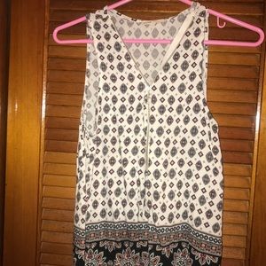 Front zip design tank top