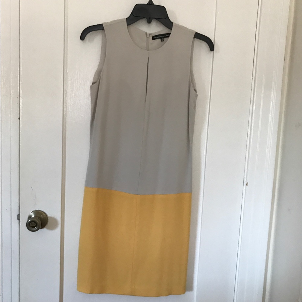 Francisco Costa for Calvin Klein Grey/Yellow Dress