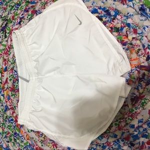 White nike athletic shorts
