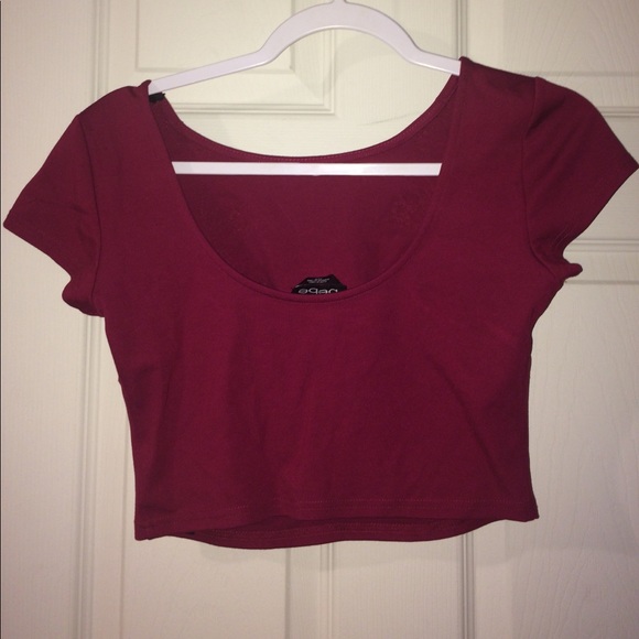 Bebe Maroon Crop Top - Picture 2 of 4