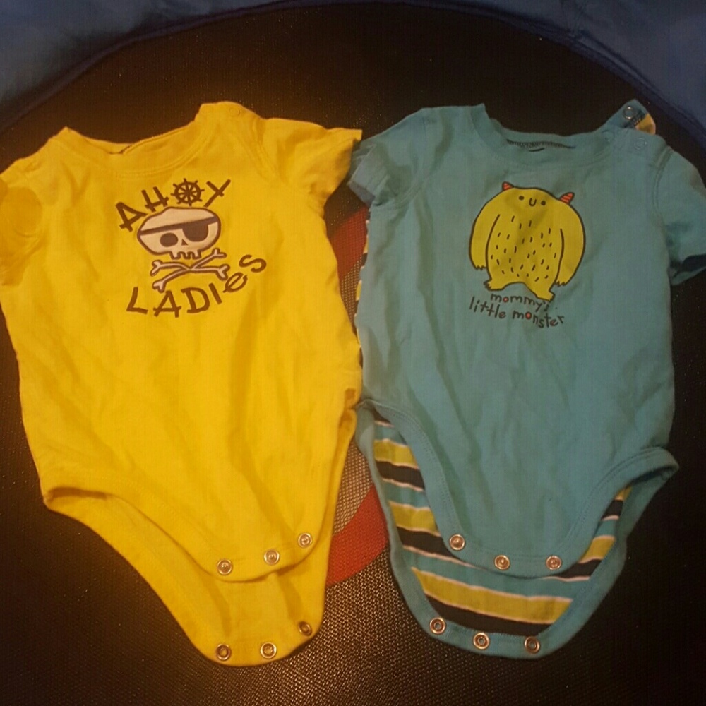 set of 2 jumping bean baby boy onesies