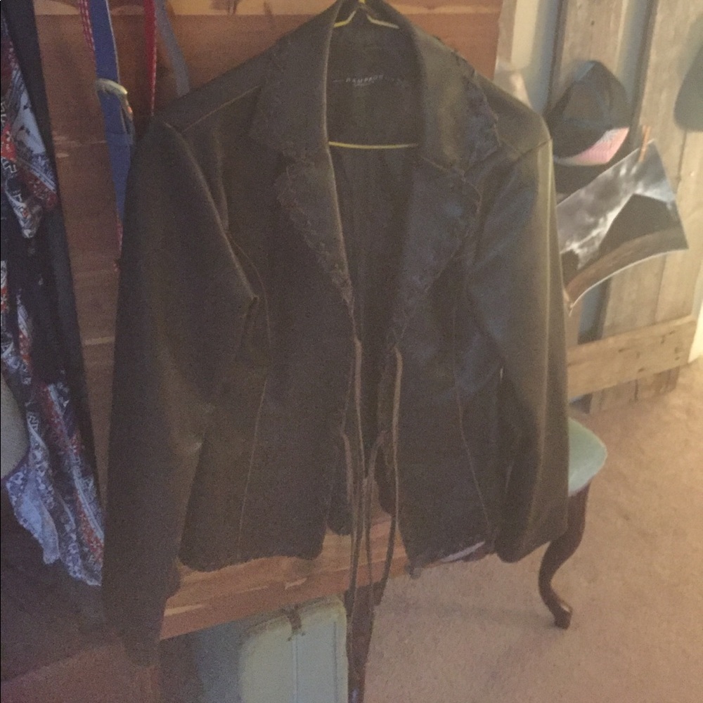 Brown faux leather jacket