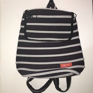 Zip-it Zip Up Silver and Black Backpack