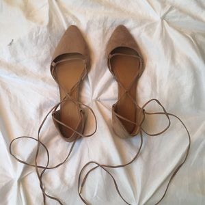 Women's lace up the ankle flats