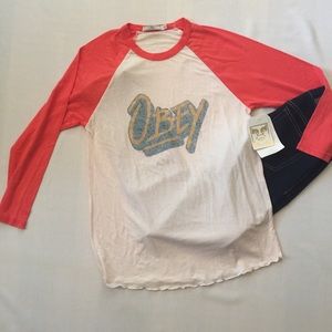 Brand NWT- OBEY baseball tee