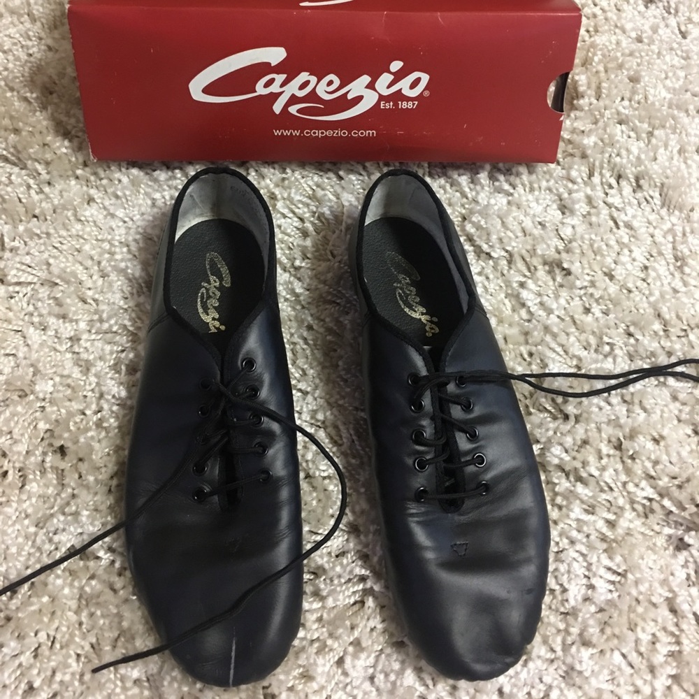 UNISEX BLACK GENUINE LEATHER CAPEZIO JAZZ OXFORD