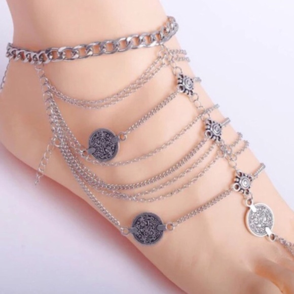 Coin Barefoot Wedding Sandals Body Jewelry - Pair - Picture 2 of 5
