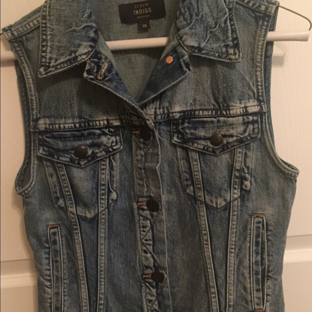 JCrew XS Indigo denim vest