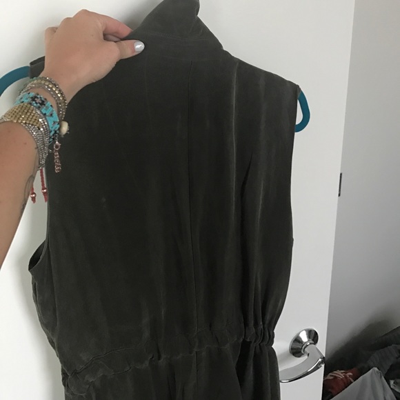 ANTHROPOLOGIE moss long silk vest! - Picture 6 of 6