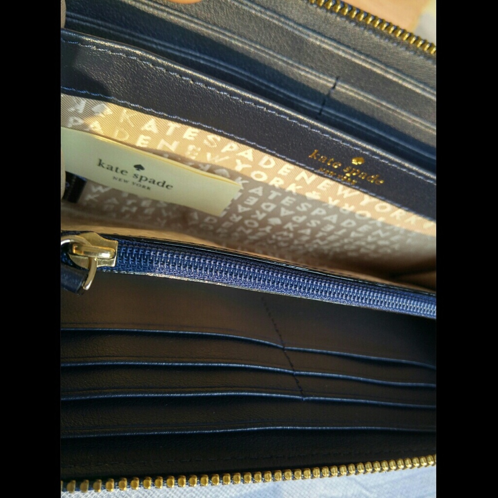 ✨NWT Kate Spade Blue Gingham Wallet - Picture 5 of 5