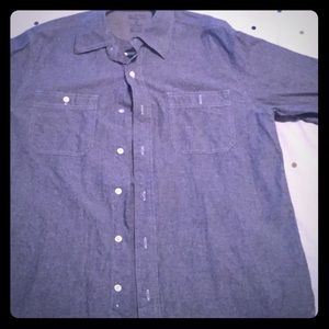 Jean button down denim fitted shirt