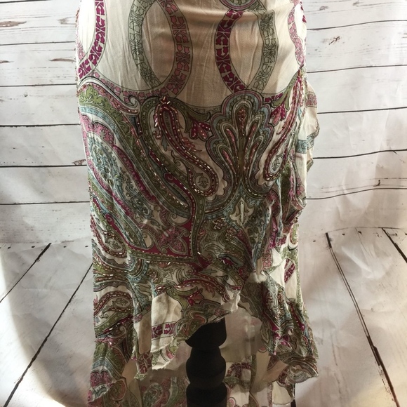Nicole Miller Silk Summer Beaded Dress Size 4 - Picture 4 of 7