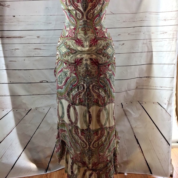 Nicole Miller Silk Summer Beaded Dress Size 4 - Picture 5 of 7