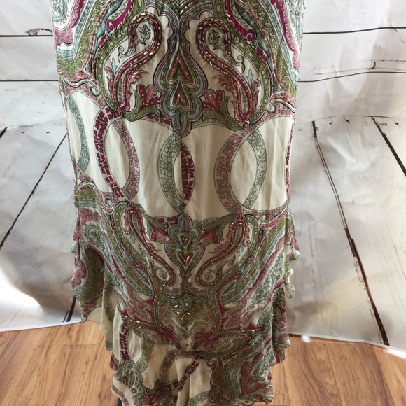 Nicole Miller Silk Summer Beaded Dress Size 4 - Picture 7 of 7