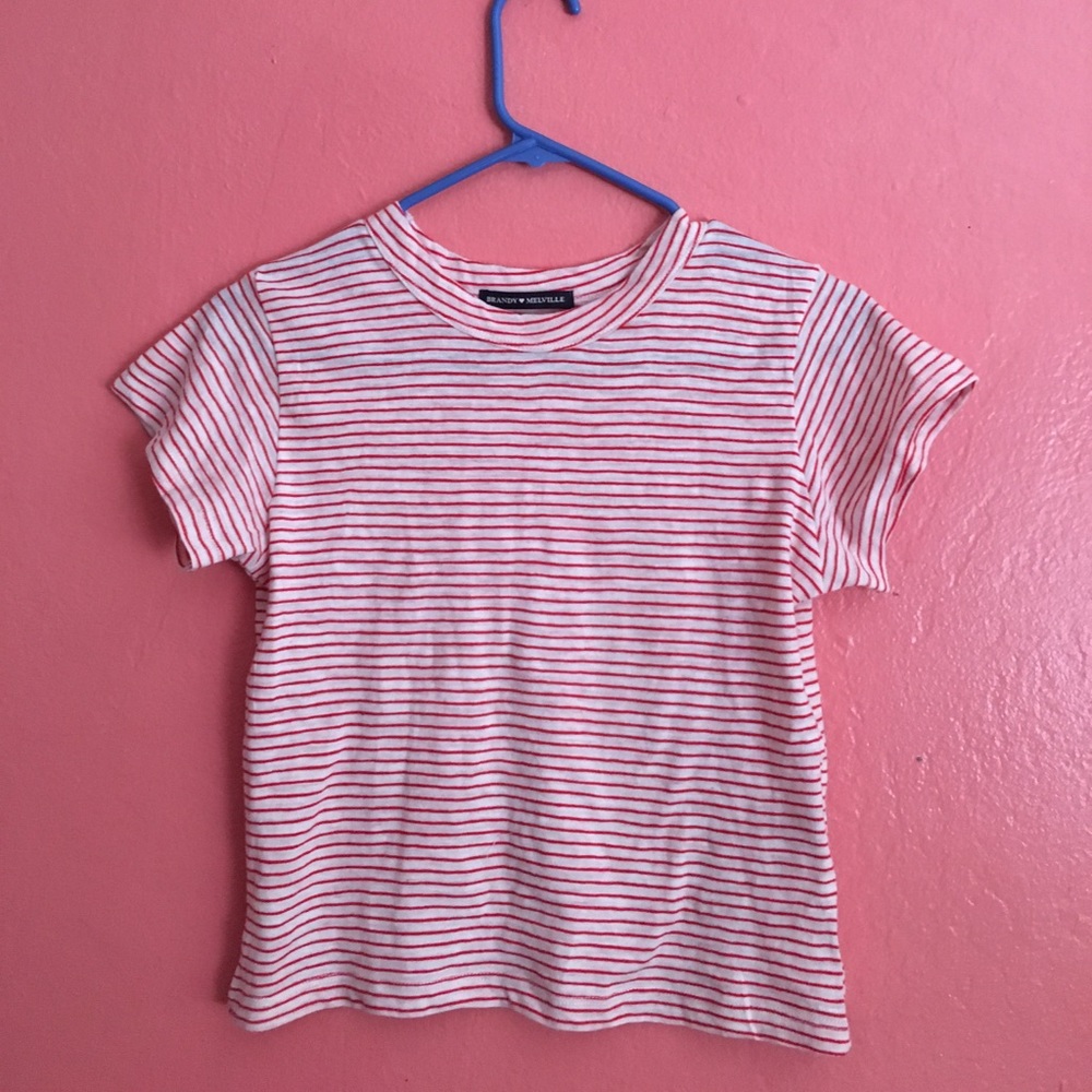Brandy Melville Red and white stripes t shirt
