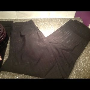 Black vintage glitter pinstripe pants 12, fits 8