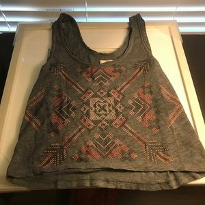 Grey tribal crop top!