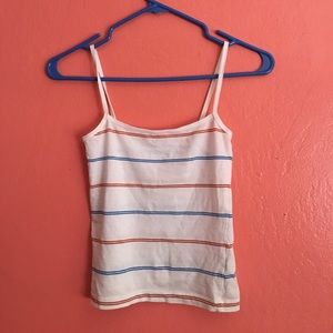 Colored striped cropped tank top