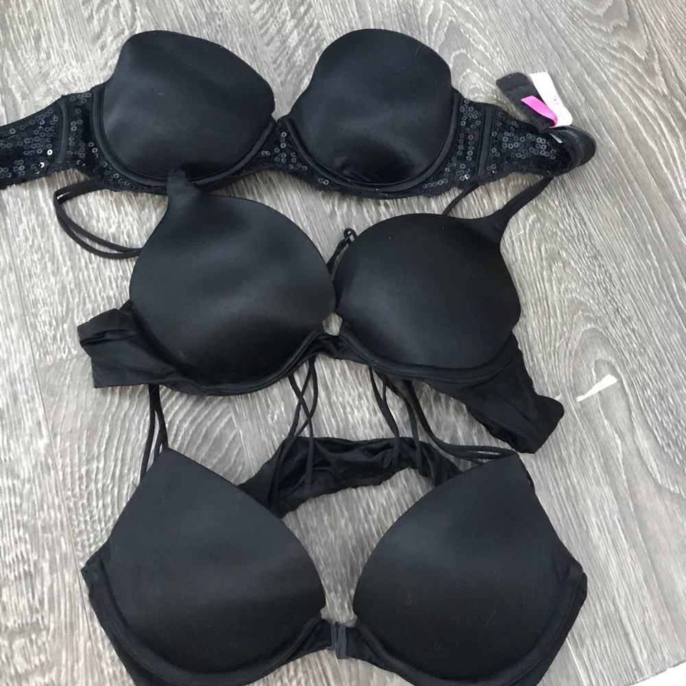 Victoria secret black bras 3- bundle