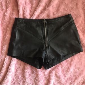 Leather shorts