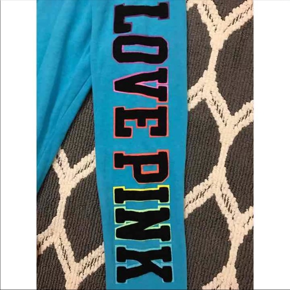 ❌SOLD❌ Victorias Secret PINK ombré blue campus sweats XS - Picture 2 of 3