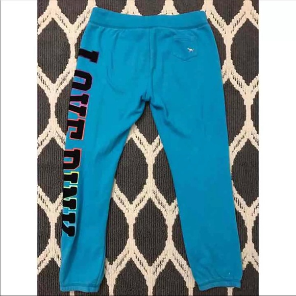 ❌SOLD❌ Victorias Secret PINK ombré blue campus sweats XS - Picture 3 of 3