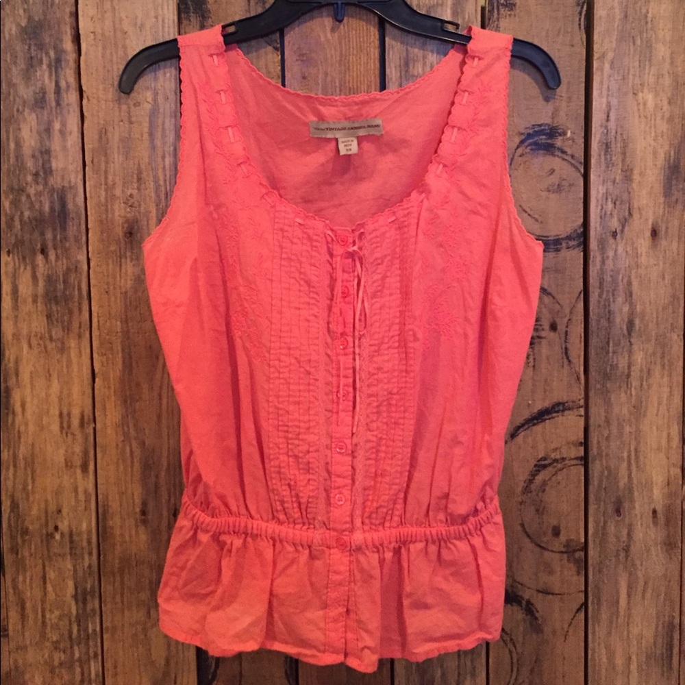 Coral Vintage America Jeans Top
