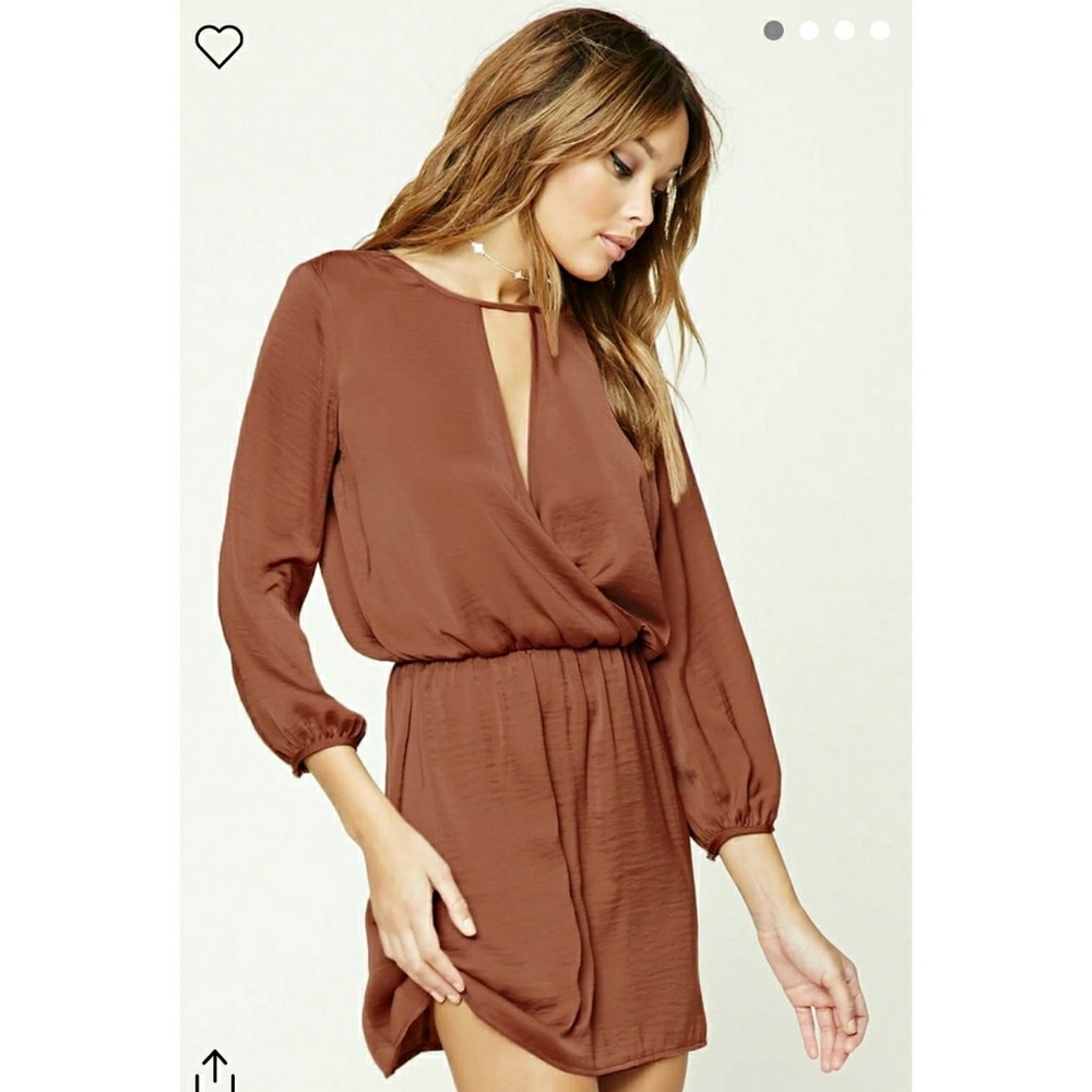 Satin Surplice Mini Dress