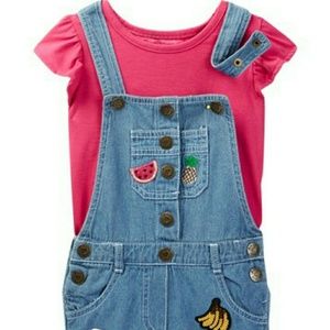 Nwt Betsey Johnson pink top shortall set 4t