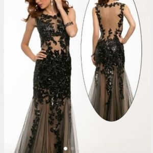 Jovani Sheer beaded gown 24551