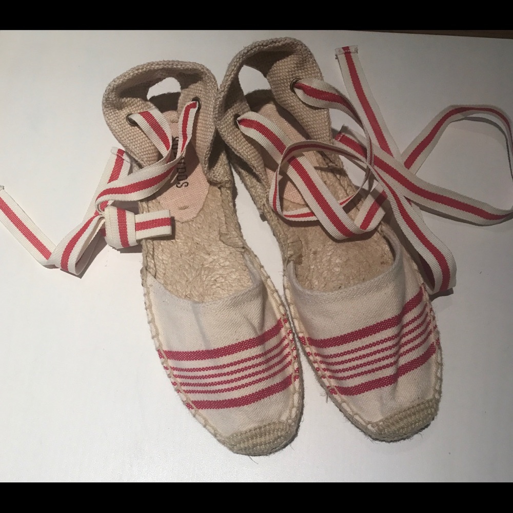 BRAND NEW Red and White Espadrilles