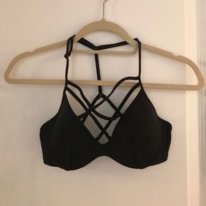 Victoria's Secret PINK black crisscross bikini top